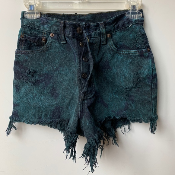 Levi's Pants - Levi High Waisted Dyed Distressed Shorts W Size 2